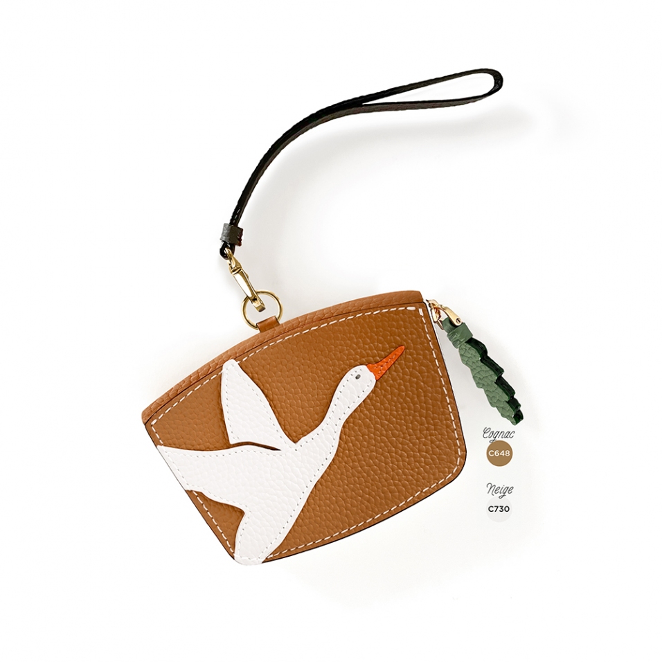 'En L'Air Monnaie Lièvre' Nappa Leather Wallet Cognac