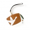 'En L'Air Monnaie Oie' Porte Monnaie Cuir Nappa Cognac