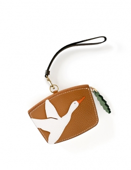 'En L'Air Monnaie Lièvre' Nappa Leather Wallet Cognac