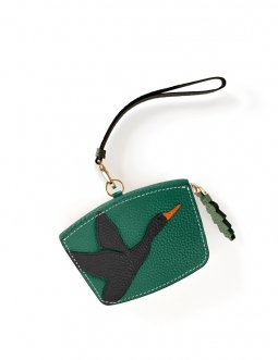 'En L'Air Monnaie Oie' Porte Monnaie Cuir Nappa Vert Pin