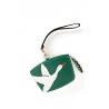 'En L'Air Monnaie Oie' Porte Monnaie Cuir Nappa Vert Pin