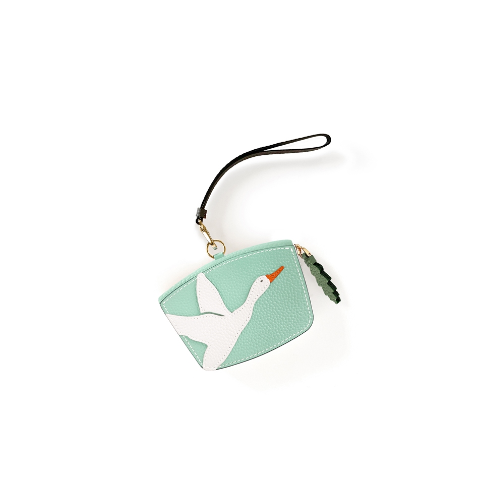 'En L'Air Monnaie Oie' Porte Monnaie Cuir Nappa Opaline