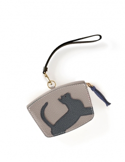 'En L'Air Monnaie Chat' Porte Monnaie Cuir Nappa Perle