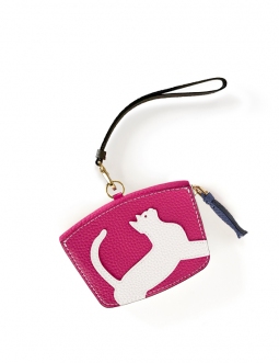 'En L'Air Monnaie Chat'  Nappa Leather Wallet pink