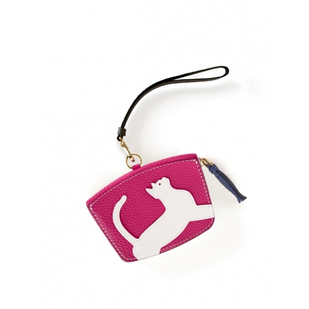 'En L'Air Monnaie Chat'  Nappa Leather Wallet pink