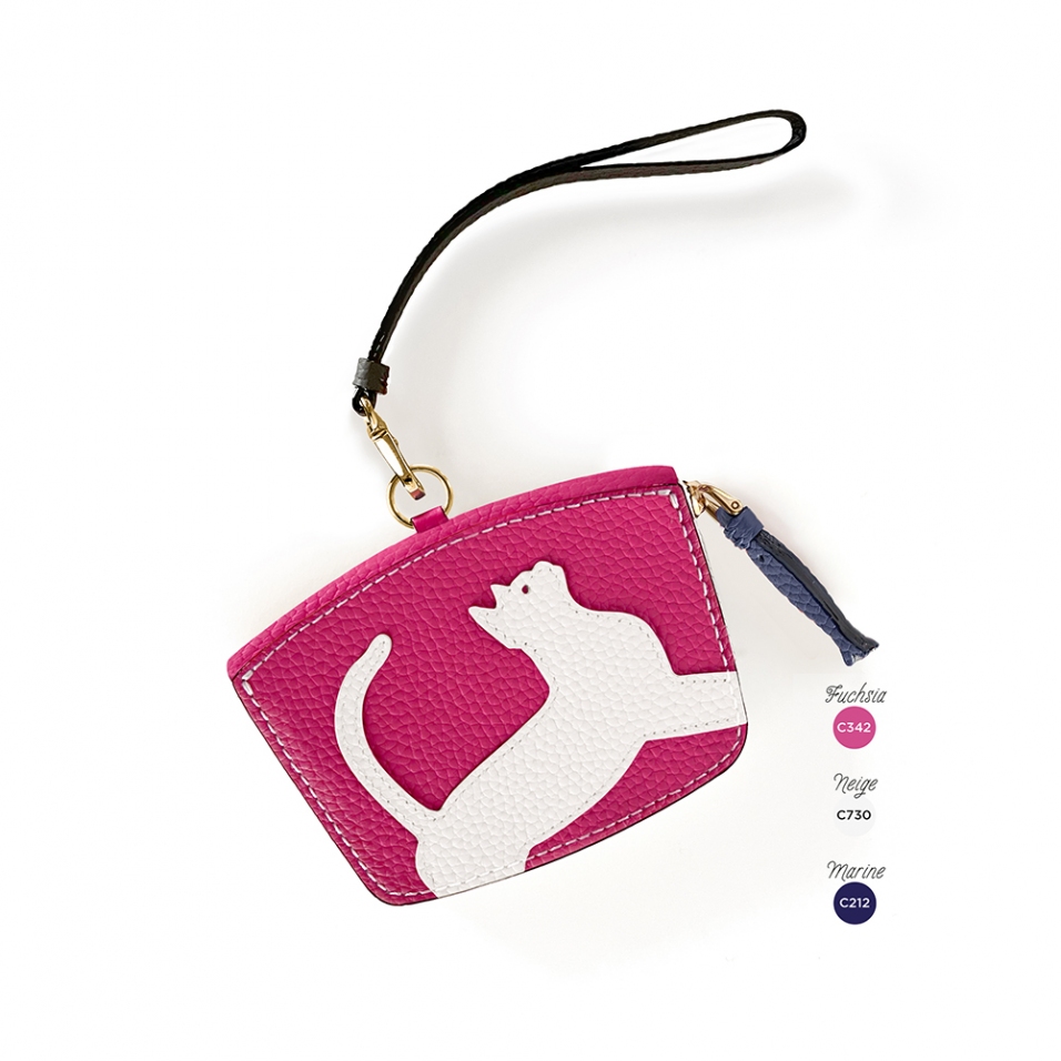 'En L'Air Monnaie Chat'  Nappa Leather Wallet pink