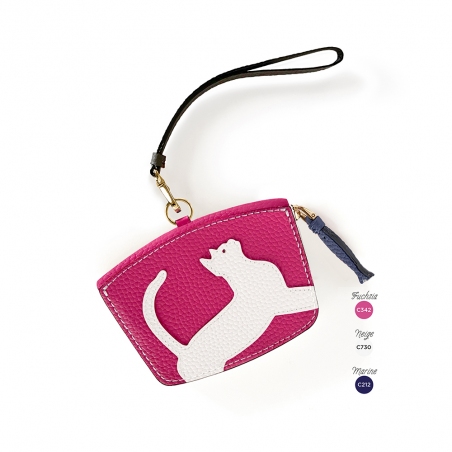 'En L'Air Monnaie Chat'  Nappa Leather Wallet pink