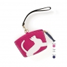 'En L'Air Monnaie Chat' Porte Monnaie Cuir Nappa Fuchsia