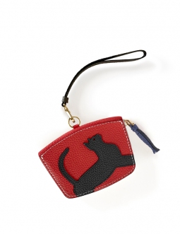 'En L'Air Monnaie Chat' Porte Monnaie Cuir Nappa Écrevisse