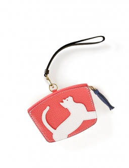 'En L'Air Monnaie Chat'  Nappa Leather Wallet Watermelon