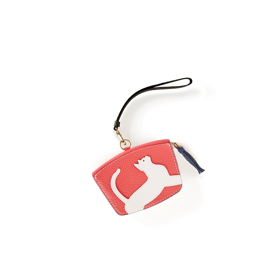 'En L'Air Monnaie Chat'  Nappa Leather Wallet Watermelon