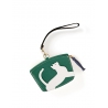 'En L'Air Monnaie Chat' Porte Monnaie Cuir Nappa Vert Pin