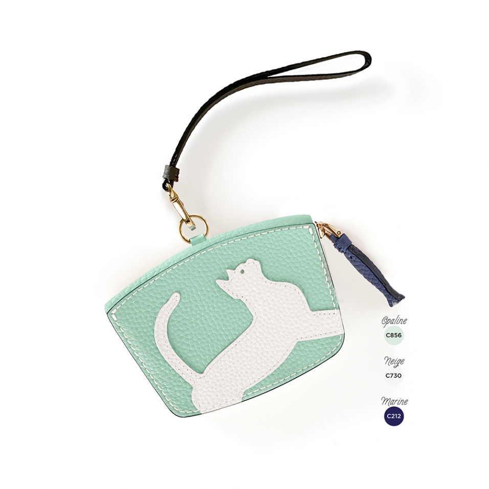'En L'Air Monnaie Chat'  Nappa Leather Wallet Opaline