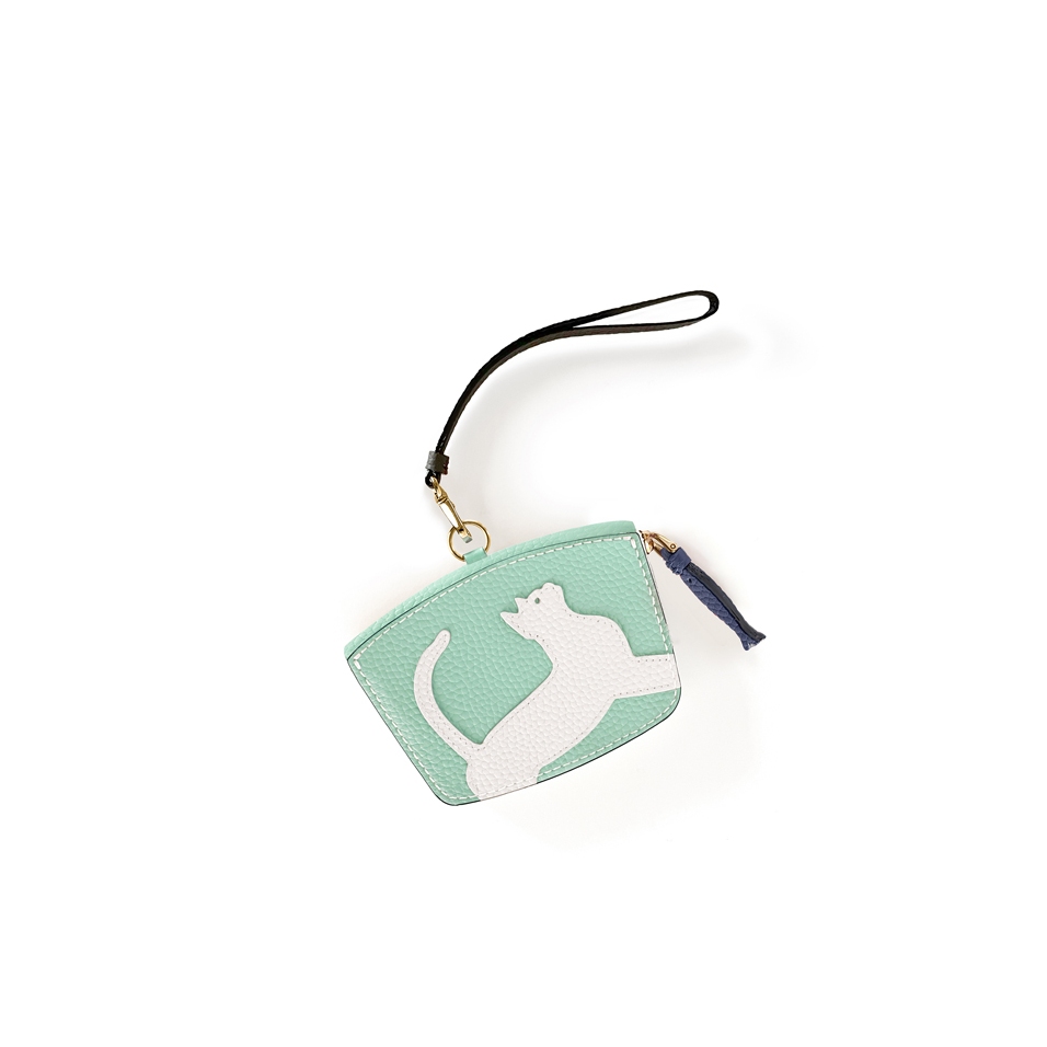 'En L'Air Monnaie Chat'  Nappa Leather Wallet Opaline