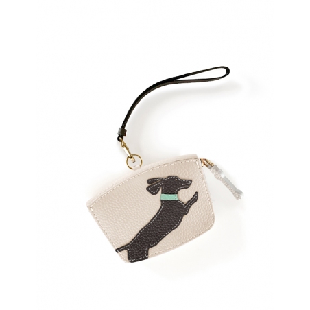 'En L'Air Monnaie Téckel'  Nappa Leather Wallet Cream