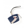 'En L'Air Monnaie Téckel'  Nappa Leather Wallet Navy Blue