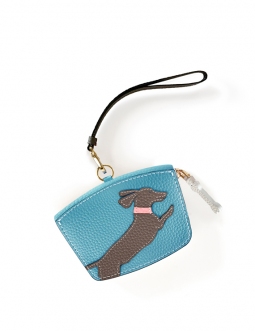 'En L'Air Monnaie Téckel'  Nappa Leather Wallet Sky Blue