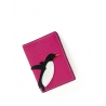 'En L'Air Voyage Pingouin' Étui de Passeport Cuir Nappa Fuchsia