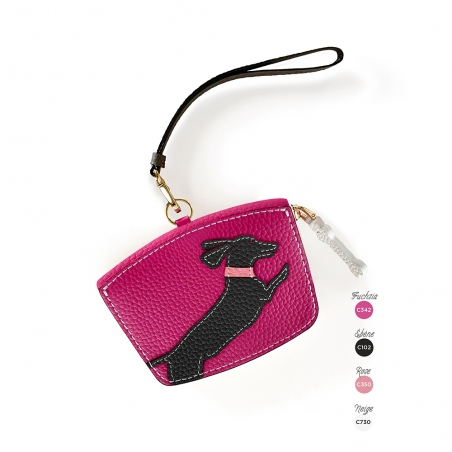 'En L'Air Monnaie Téckel'  Nappa Leather Wallet Pink