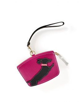 'En L'Air Monnaie Téckel'  Nappa Leather Wallet Pink