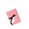 'En L'Air Voyage Pingouin' Étui de Passeport Cuir Nappa Rose Poudré