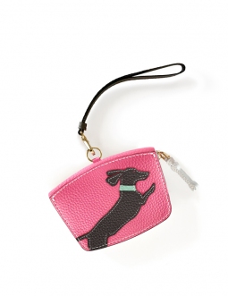 'En L'Air Monnaie Téckel'  Nappa Leather Wallet Rose