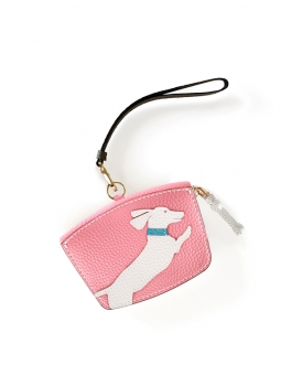 'En L'Air Monnaie Téckel' Porte Monnaie Cuir Nappa Rose Poudré