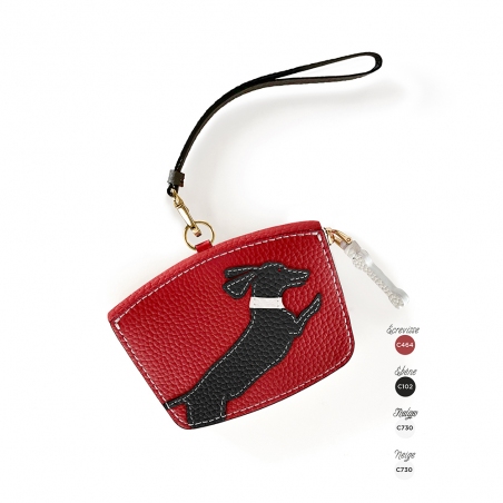 'En L'Air Monnaie Téckel'  Nappa Leather Wallet Red