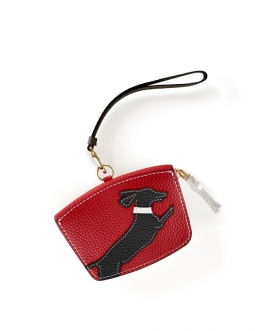 'En L'Air Monnaie Téckel'  Nappa Leather Wallet Red