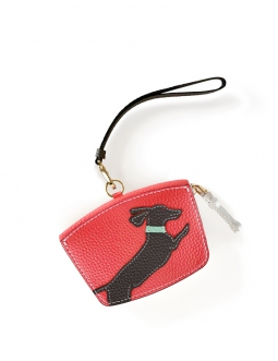 'En L'Air Monnaie Téckel'  Nappa Leather Wallet Watermelon