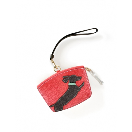 'En L'Air Monnaie Téckel'  Nappa Leather Wallet Watermelon