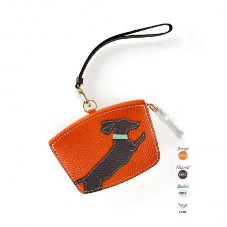 'En L'Air Monnaie Téckel'  Nappa Leather Wallet Orange