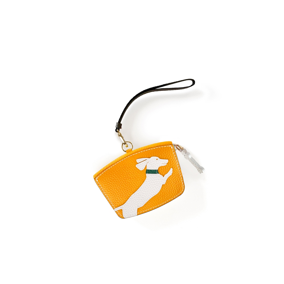 'En L'Air Monnaie Téckel'  Nappa Leather Wallet Yellow