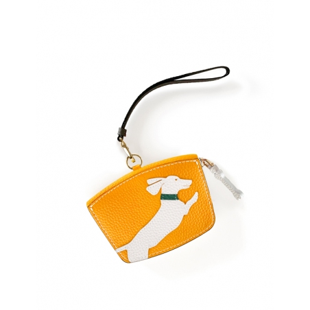 'En L'Air Monnaie Téckel'  Nappa Leather Wallet Yellow
