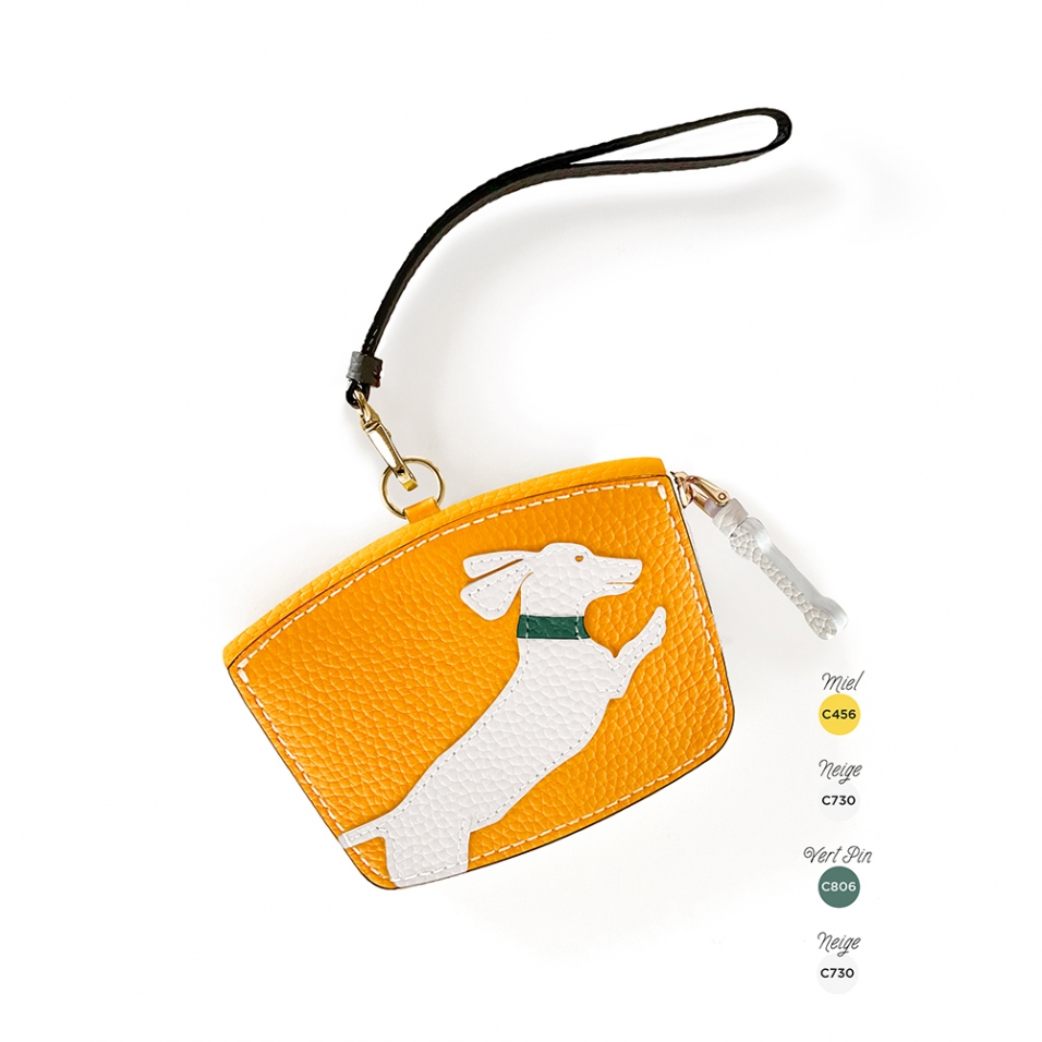 'En L'Air Monnaie Téckel'  Nappa Leather Wallet Yellow