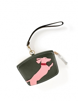 'En L'Air Monnaie Téckel'  Nappa Leather Wallet Taiga