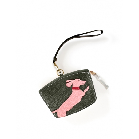 'En L'Air Monnaie Téckel'  Nappa Leather Wallet Taiga