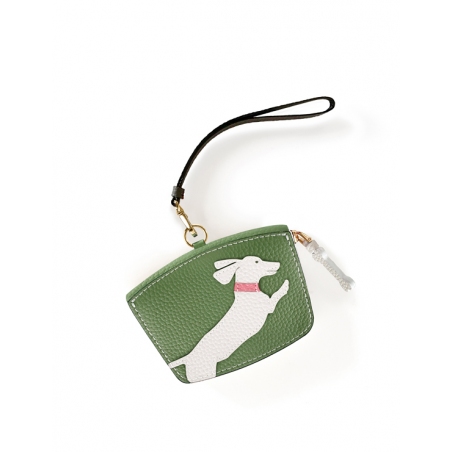 'En L'Air Monnaie Téckel'  Nappa Leather Wallet Asperge