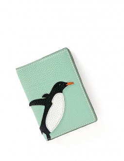 'En L'Air Voyage Pingouin' Nappa Leather passport Ardoise Ardoise