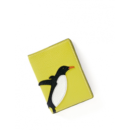 'En L'Air Voyage Pingouin' Nappa Leather passport Paille