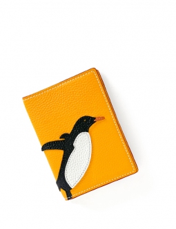 'En L'Air Voyage Pingouin' Nappa Leather passport Yellow
