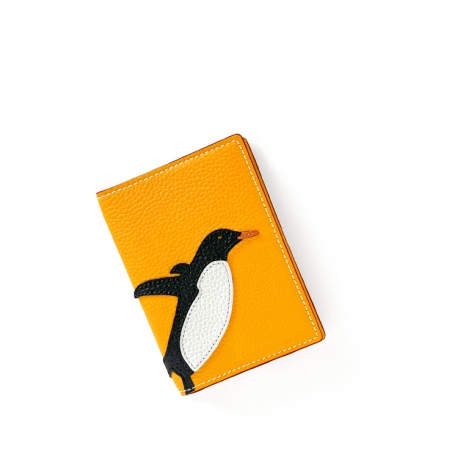 'En L'Air Voyage Pingouin' Nappa Leather passport Yellow