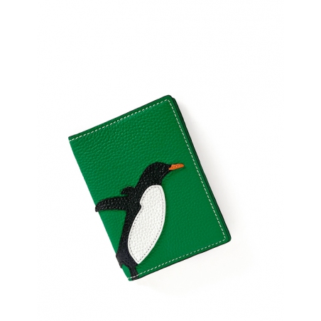 'En L'Air Voyage Pingouin' Nappa Leather passport Green