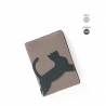 'En L'Air Voyage Chat' Nappa Leather passport Holder Pearl Grey