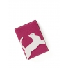 'En L'Air Voyage Chat' Étui de Passeport Cuir Nappa Fuchsia