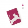 'En L'Air Voyage Chat' Étui de Passeport Cuir Nappa Fuchsia