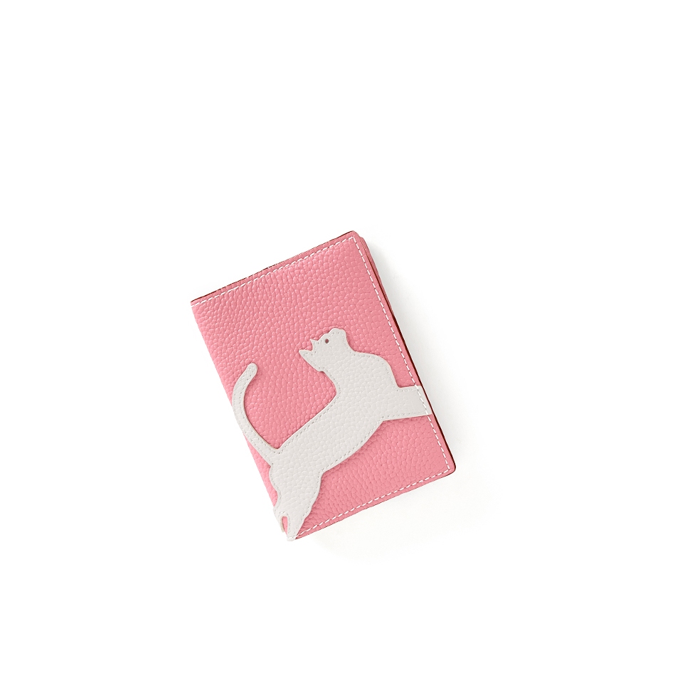 'En L'Air Voyage Chat' Nappa Leather passport Holder Light Pink