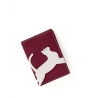 'En L'Air Voyage Chat' Nappa Leather passport Holder Dark Red