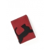 'En L'Air Voyage Chat' Nappa Leather passport Holder Red