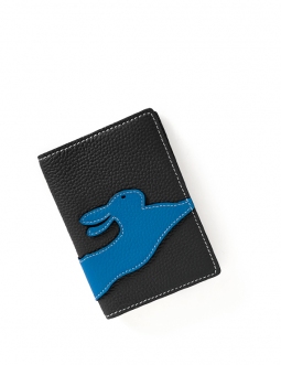 'En L'Air Voyage Lièvre' Nappa Leather passport Holder Black